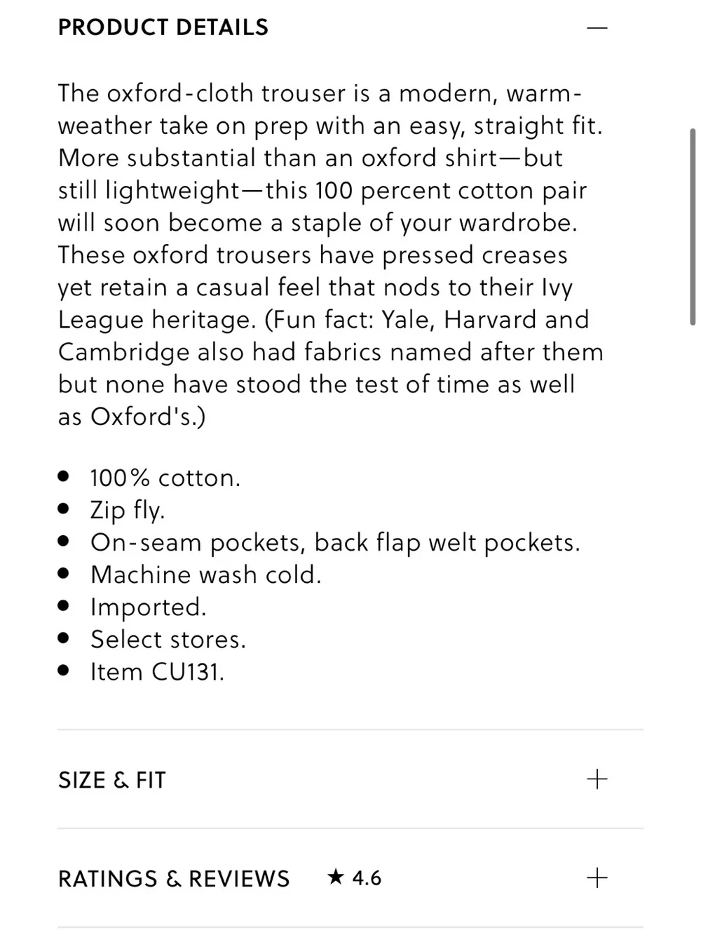 NWOT J Crew Classic-fit oxford creased trouser 35x32